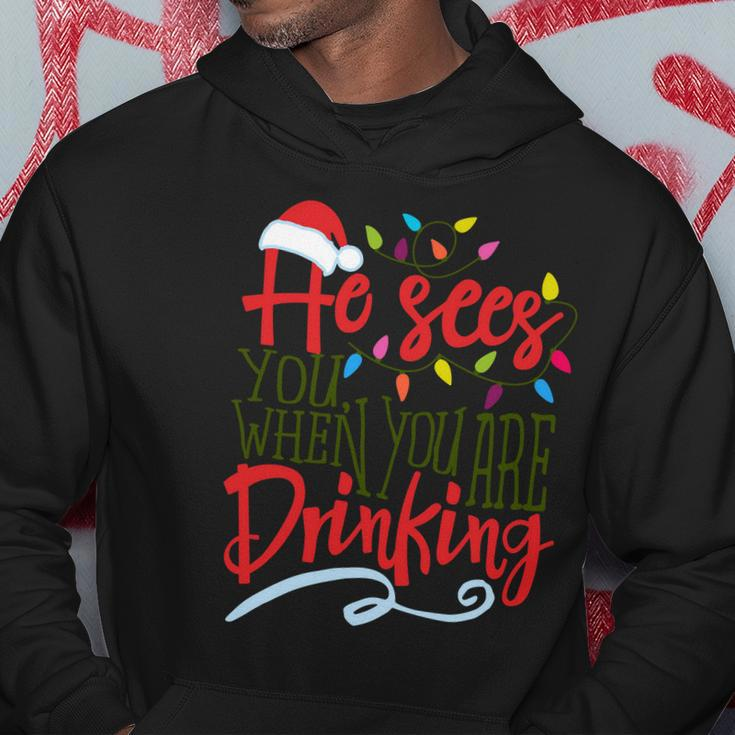 He Sees You When You Are Drinking V2 Hoodie Unique Gifts