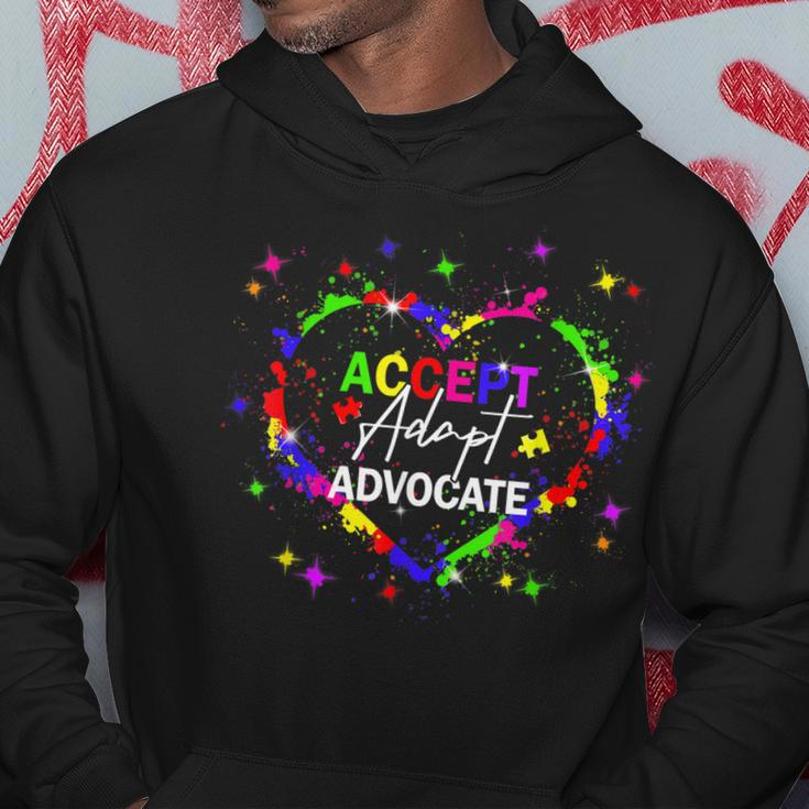 Heart Color Puzzle Accept Adapt Advocate Autism Awareness Hoodie Unique Gifts