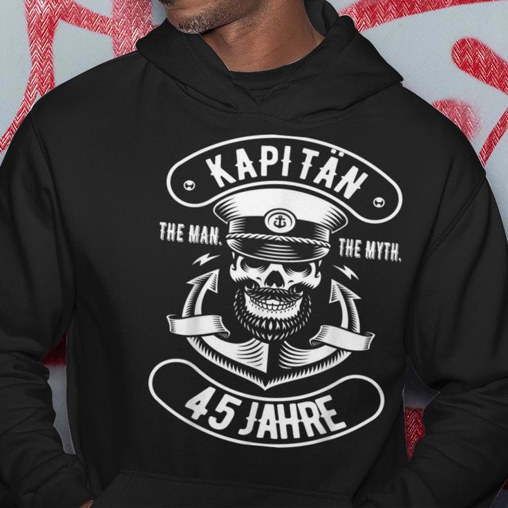 Herren 45 Geburtstag Mann Geschenk Lustig Captain Kapitän Hoodie Lustige Geschenke