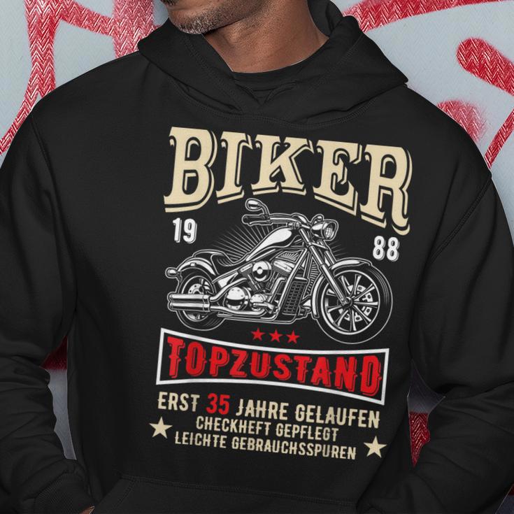 Herren Hoodie zum 35. Geburtstag, Motorrad 1988 V2 Design, Lustiges Biker Motiv Lustige Geschenke