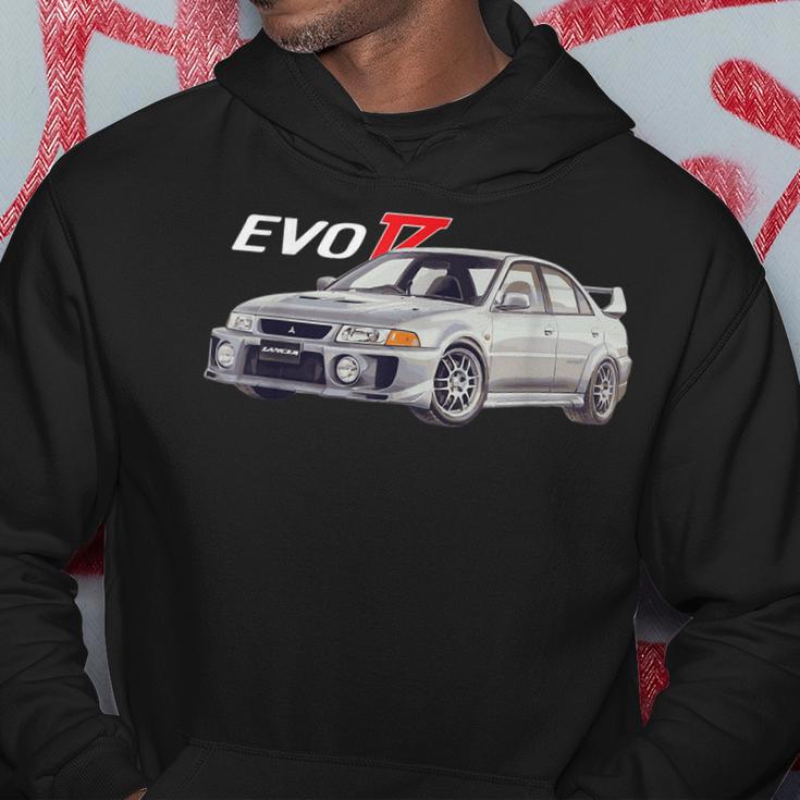 Herren Schwarz Hoodie mit Evo 7 Auto-Print, Motorsport Design Lustige Geschenke