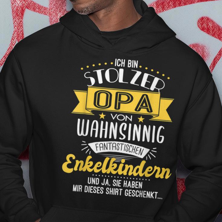 Herren Stolzer Opa Hoodie mit Enkel Lustig Spruch, Opi Hoodie Lustige Geschenke