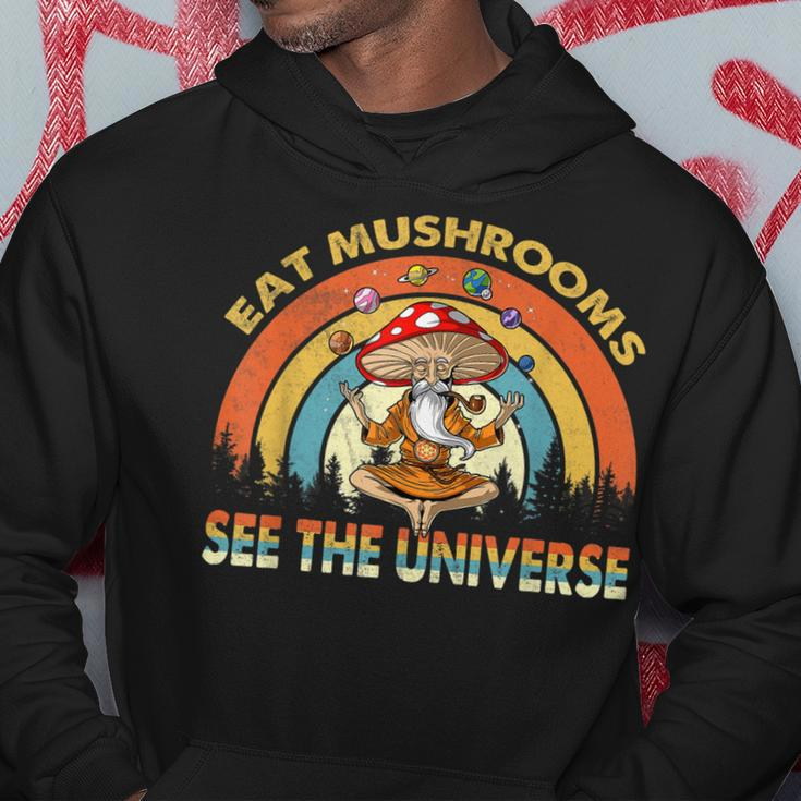 Hippie Mushroom Space Eat Mushrooms See The Universe Men Hoodie Graphic Print Hooded Sweatshirt Funny Gifts