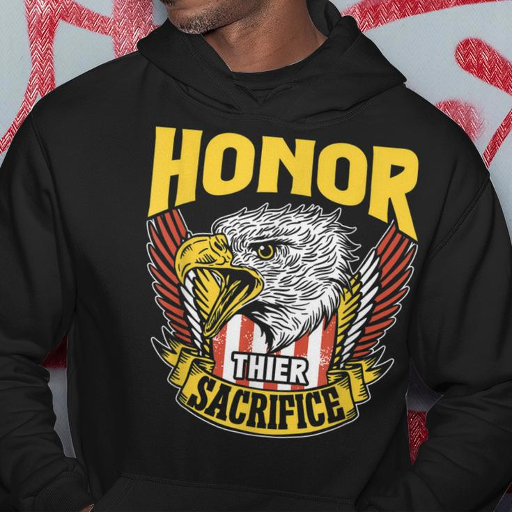 Honor Their Sacrifice Memorial Day Veteran Combat Military Hoodie Unique Gifts