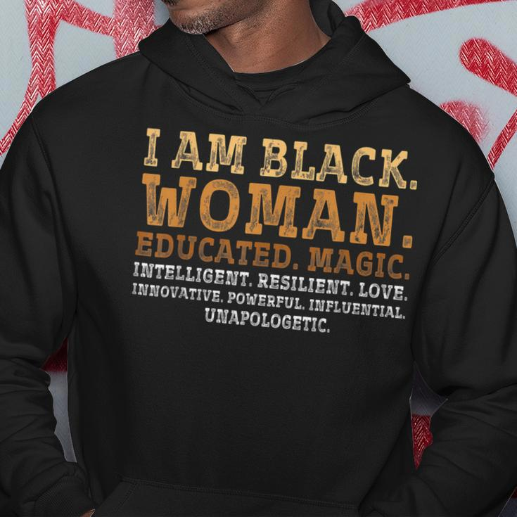 I Am Black Woman Educated Black History Month Melanin Blm Hoodie Funny Gifts
