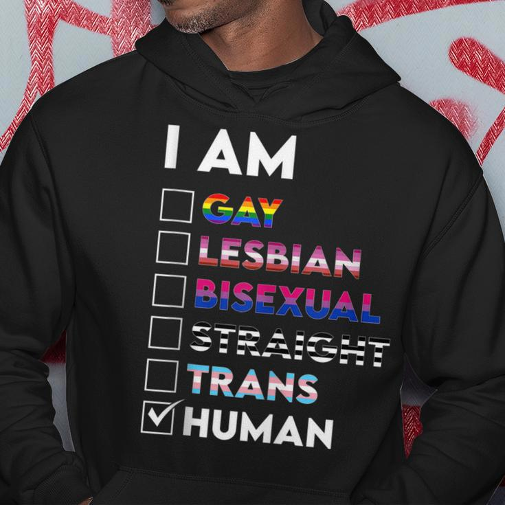 I Am Gay Lesbian Bisexual Straight Trans Human Hoodie Unique Gifts