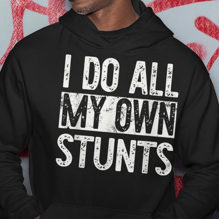 I Do All My Own Stunts Get Well Gifts Funny Injury Leg Hoodie Unique Gifts