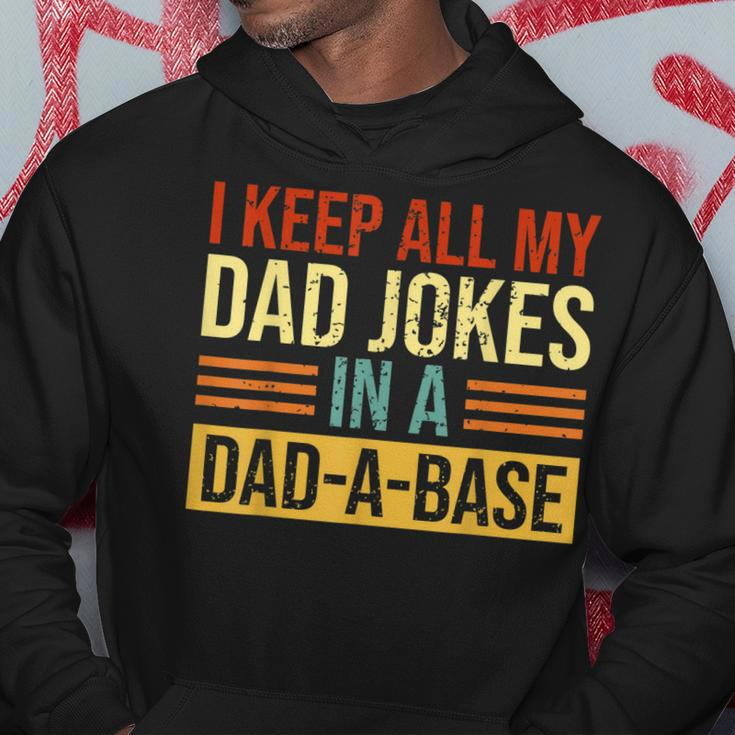 I Keep All My Dad Jokes In A Dad A Base Vintage Dad Jokes Hoodie Funny Gifts