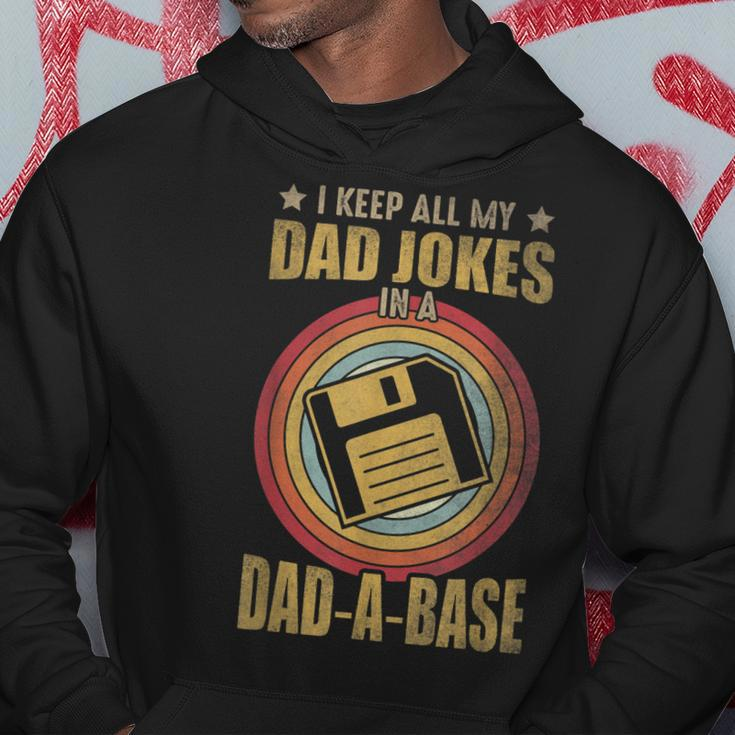 I Keep All My Dad Jokes In A Dad-A-Base Vintage Father Dad Hoodie Funny Gifts