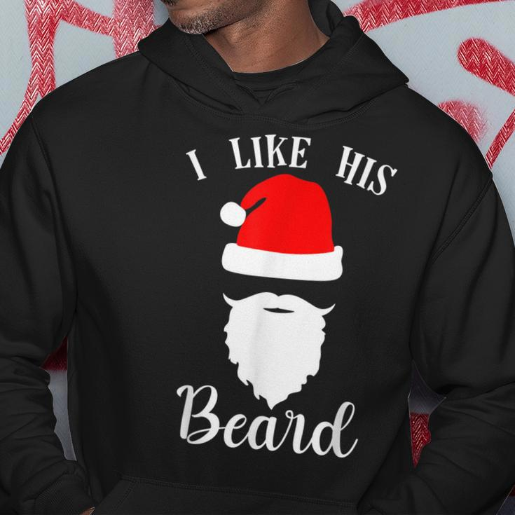 I Like His Beard I Like Her Butt Matching Couples Christmas Men Hoodie Graphic Print Hooded Sweatshirt Funny Gifts