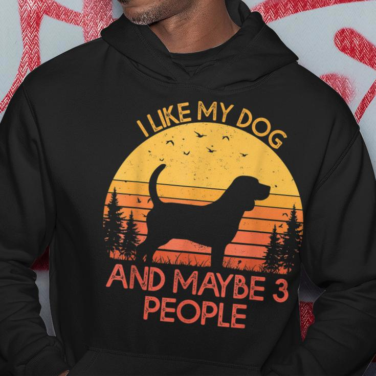 I Like My Dog And Maybe 3 People Beagle Hoodie Funny Gifts