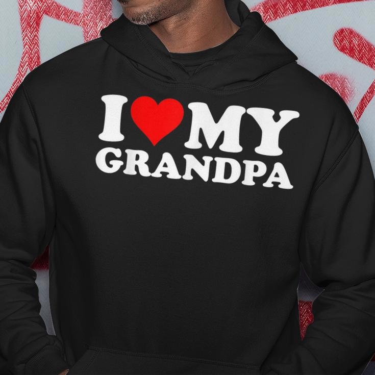 I Love Heart My Grandpa Grandfather Gramps Granddad Hoodie Unique Gifts