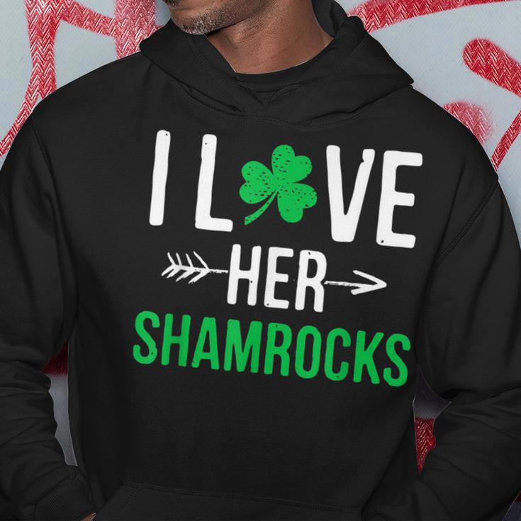 I Love Her Shamrocks St Patricks Day Couples Funny Hoodie Funny Gifts
