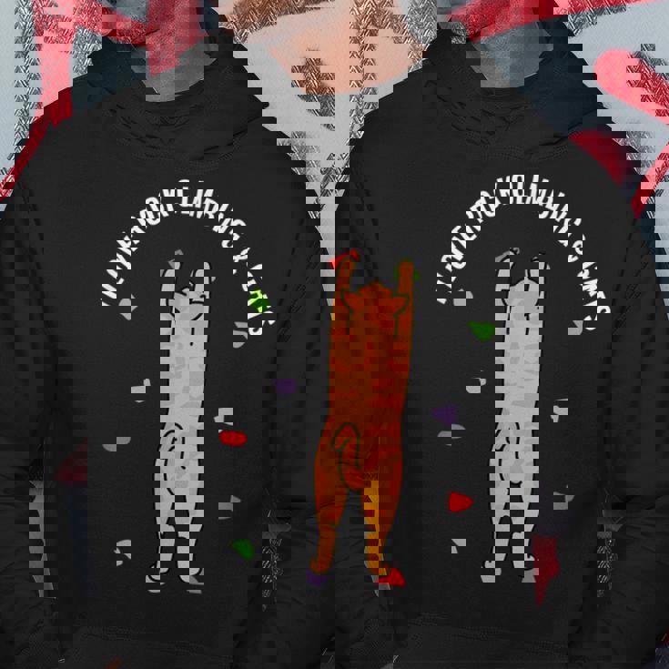 I Love Rock Climbing & Cats Cute Kitty Cat Feline Gift Hoodie Unique Gifts