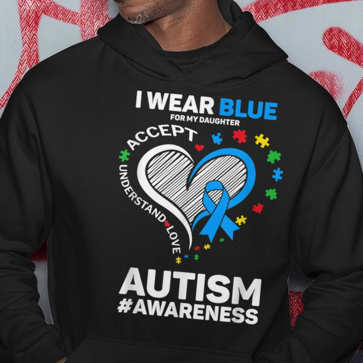 I Wear Blue For My Daughter Autism Mom Dad Autism Awareness Hoodie Unique Gifts