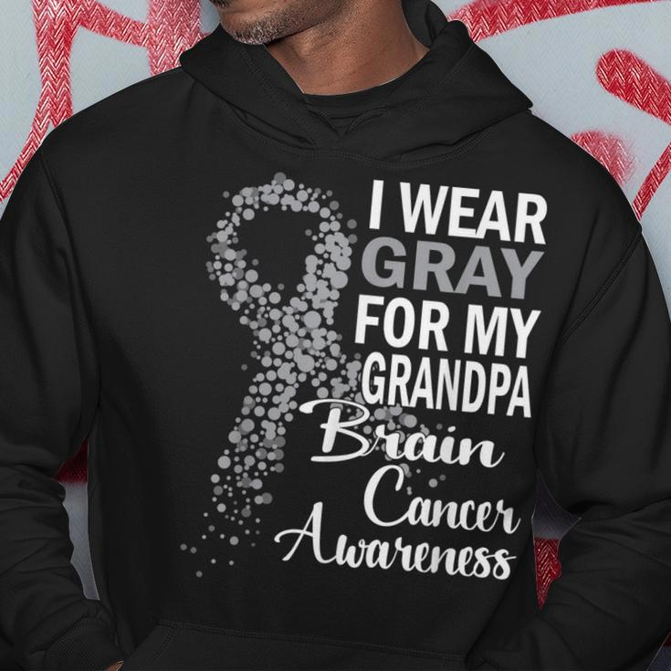 I Wear Gray For My Grandpa Brain Cancer Awareness Family Hoodie Unique Gifts