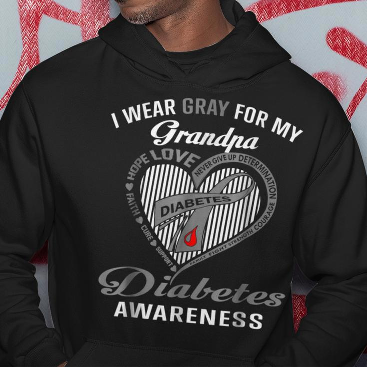 I Wear Gray For My Grandpa Diabetes AwarenessHoodie Unique Gifts