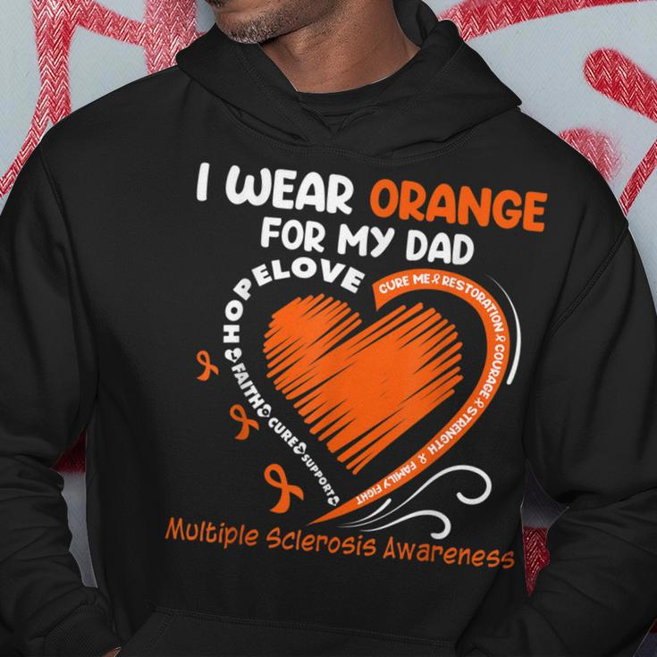 I Wear Orange For My Dad Ms Multiple Sclerosis Awareness Hoodie Unique Gifts