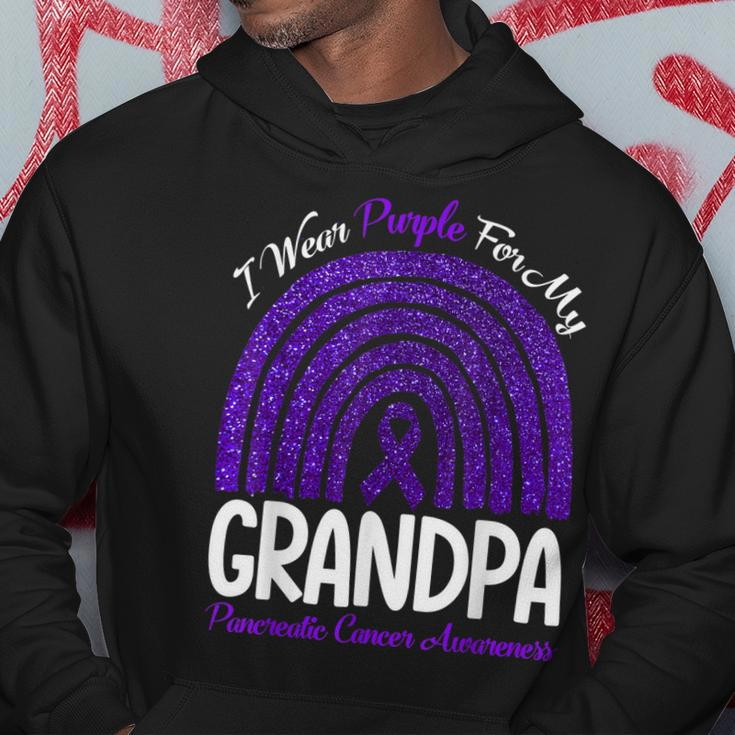 I Wear Purple For My Grandpa Pancreatic Cancer Rainbow Hoodie Unique Gifts