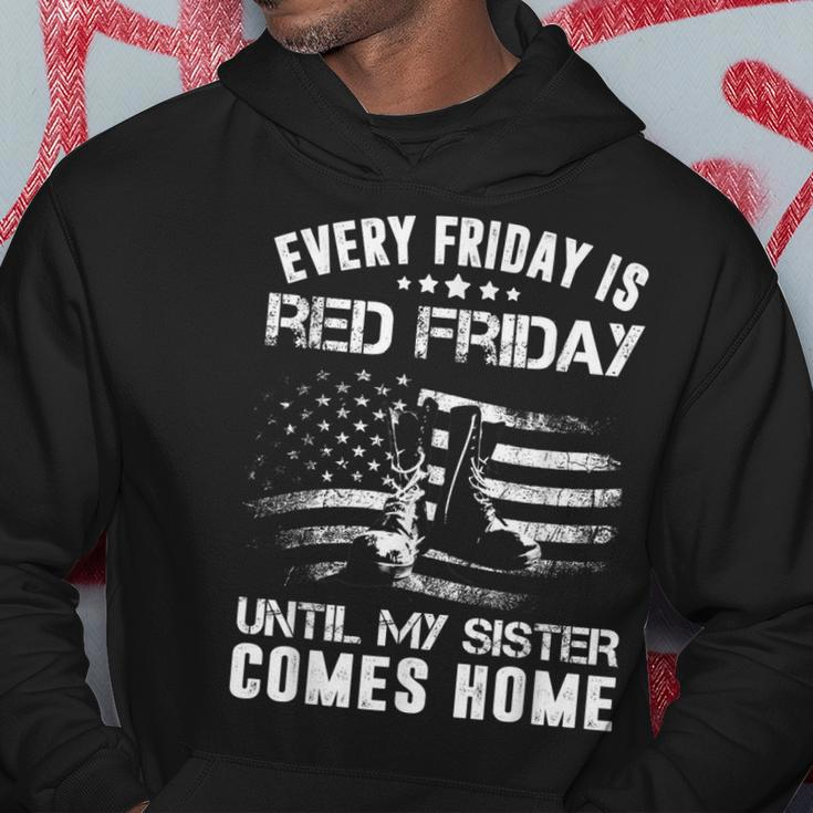 I Wear Red Every Friday For My Sister Military Hoodie Unique Gifts