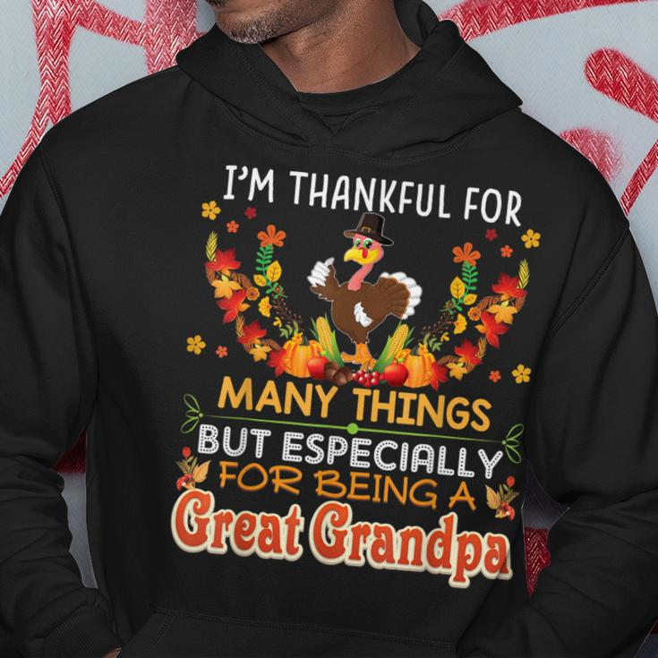 Im Thankful For Many Things But Being A Great Grandpa Hoodie Funny Gifts