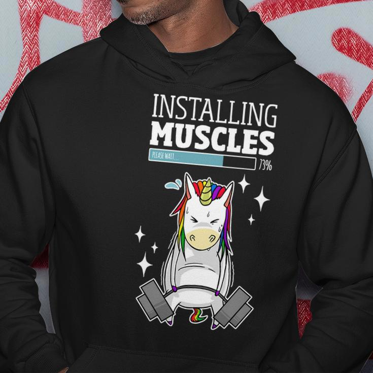 Installing Muscles Unicorn Gym Shirt Hoodie Lustige Geschenke