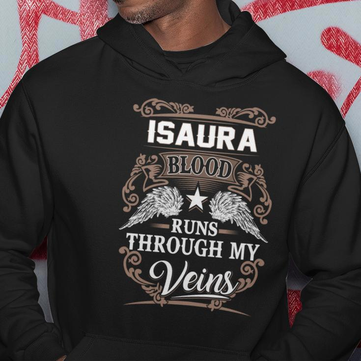 Isaura Name - Isaura Blood Runs Through My Hoodie Funny Gifts