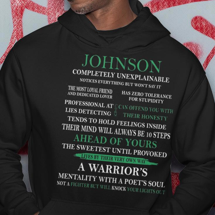 Johnson Name Gift Johnson Completely Unexplainable Hoodie Funny Gifts