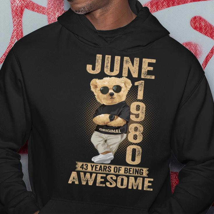 June 1980 43Rd Birthday 2023 43 Years Of Being Awesome Hoodie Unique Gifts