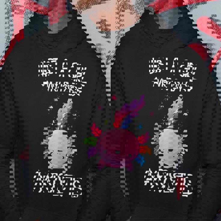 Just A Girl Who Loves Axolotls Kawaii Axolotls Lover Girls Hoodie Unique Gifts