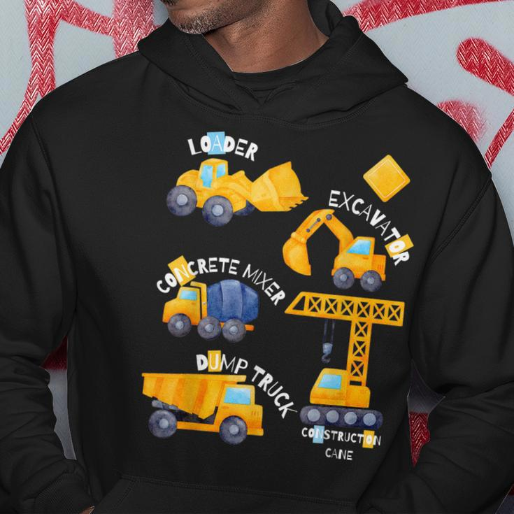 Kids Construction Vehicles Collage Hoodie Unique Gifts