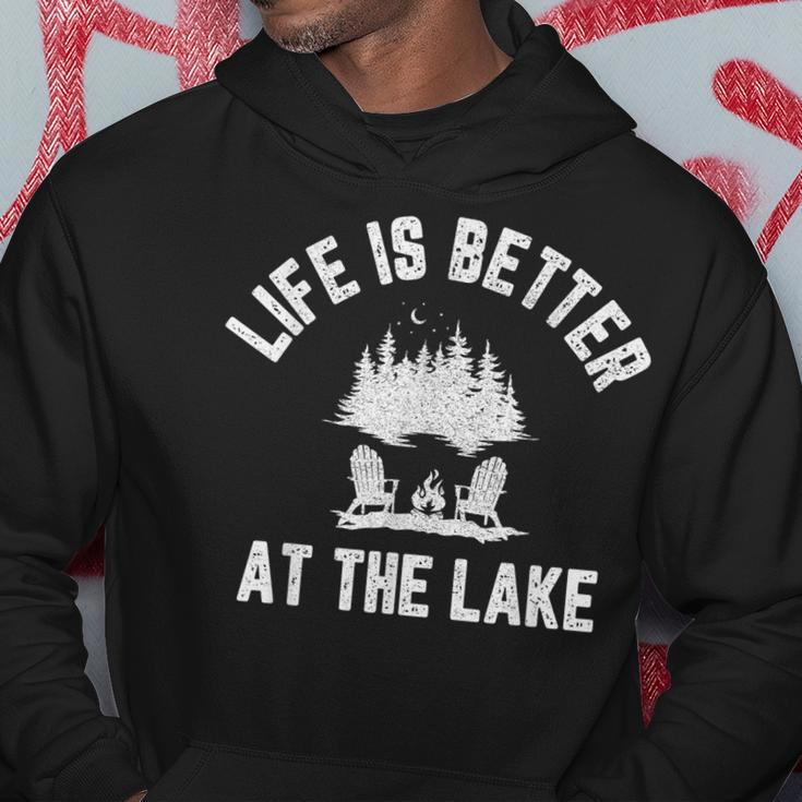 Lake Funny Life Is Better At Lake Vibes Campfire Lake Hoodie Unique Gifts