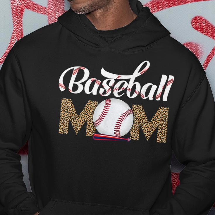 Leopard Baseball Mom Mothers Day Catcher Mom Life Womens Hoodie Unique Gifts