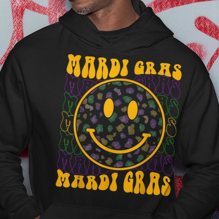 Leopard Hippie Face Retro Groovy Mardi Gras Funny Hoodie Personalized Gifts