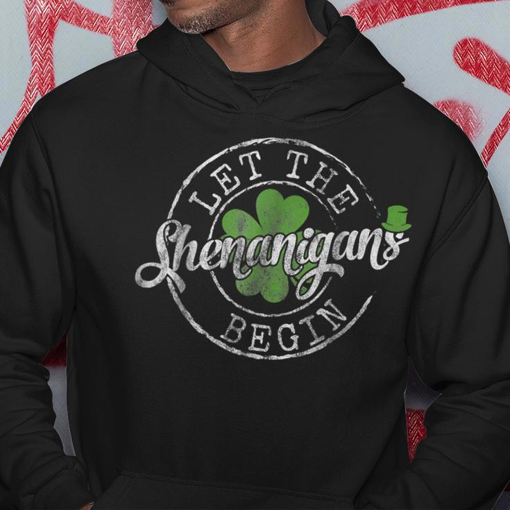 Let The Shenanigans Begin Funny Clovers St Patricks Day Hoodie Funny Gifts
