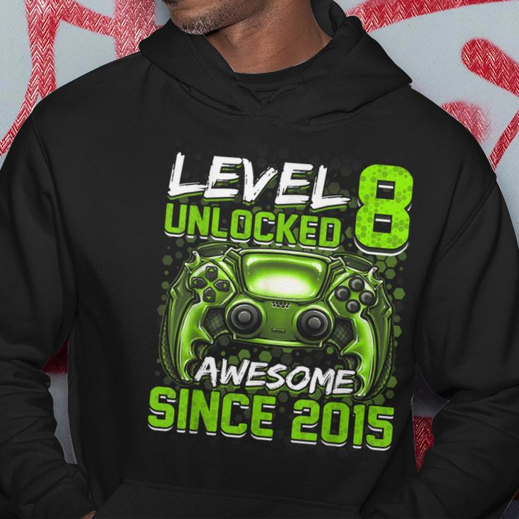 Level 8 Unlocked Awesome Since 2015 8Th Birthday Gaming V3 Hoodie Funny Gifts