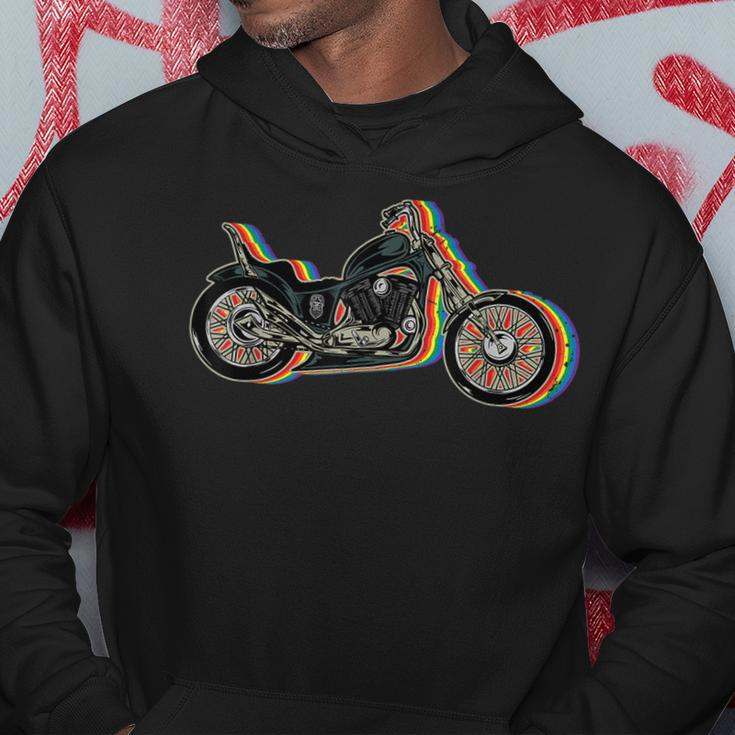 Lgbt-Q Gay Pride Regenbogen Farbe Motorrad Biker Hoodie Lustige Geschenke
