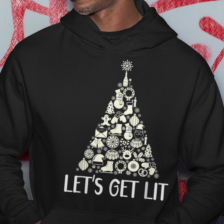 Lets Get Lit Weihnachtsbaum Geschenke Lebkuchen Schneemann Hoodie Lustige Geschenke