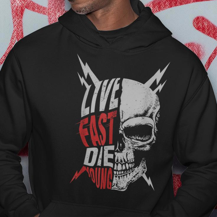 Live Fast Die Young Vintage Distressed MotorcycleHoodie Unique Gifts