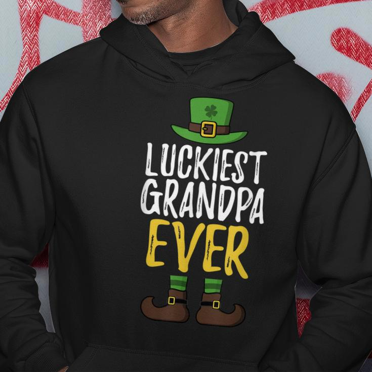 Luckiest Grandpa Ever Leprechaun St Patricks Day Pajama Hoodie Unique Gifts