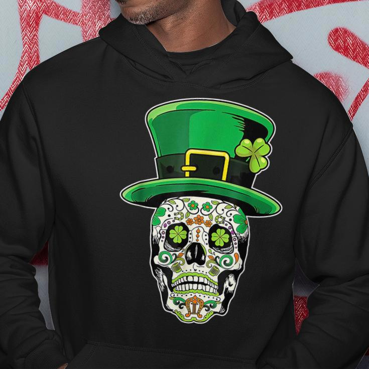 Lucky St Patricks Day Green Irish Shamrock Skull Cap Hoodie Personalized Gifts