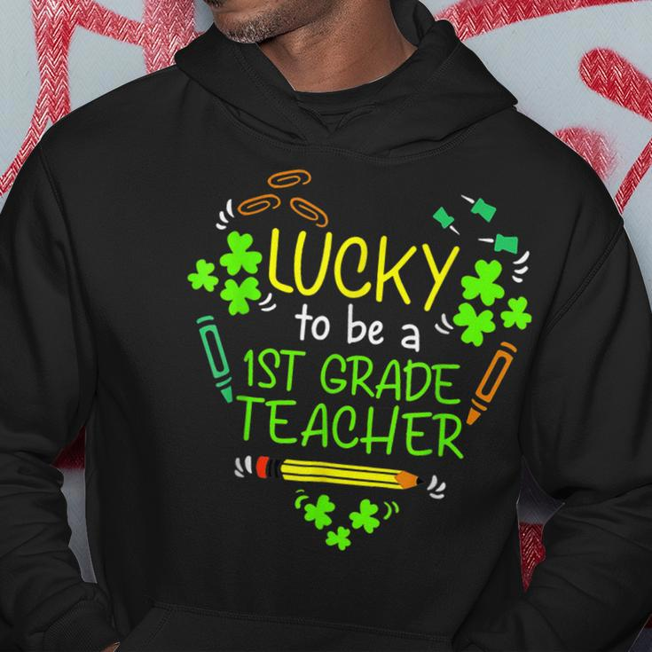 Lucky To Be A 1St Grade Teacher Shamrock St Patricks Day Hoodie Funny Gifts