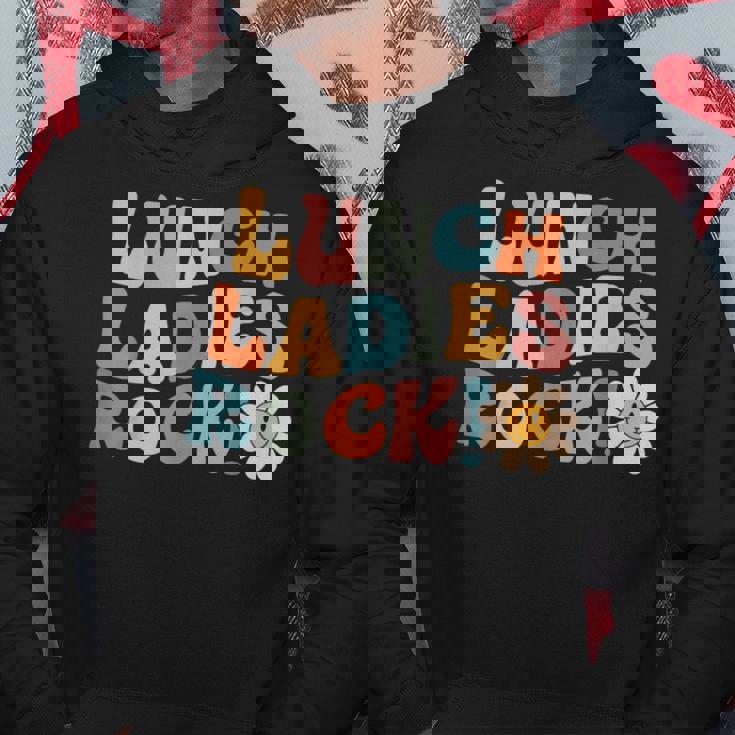 Lunch Ladies Rock - Retro Lunch Ladies Squad Cafeteria Crew Hoodie Unique Gifts