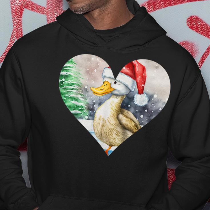 Lustige Ente Weihnachtsmütze Vintage Valentinstag Ente V2 Hoodie Lustige Geschenke