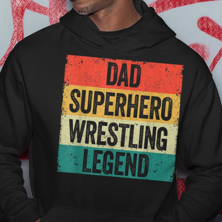 Lustiges Wrestler Papa Hoodie, Vatertag Superhelden Wrestling Legende Lustige Geschenke