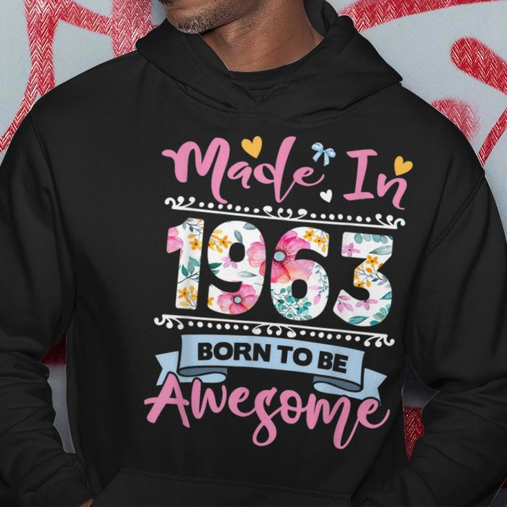 Made In 1963 Floral 60Th Birthday Gifts Women 60 Year Old Hoodie Unique Gifts