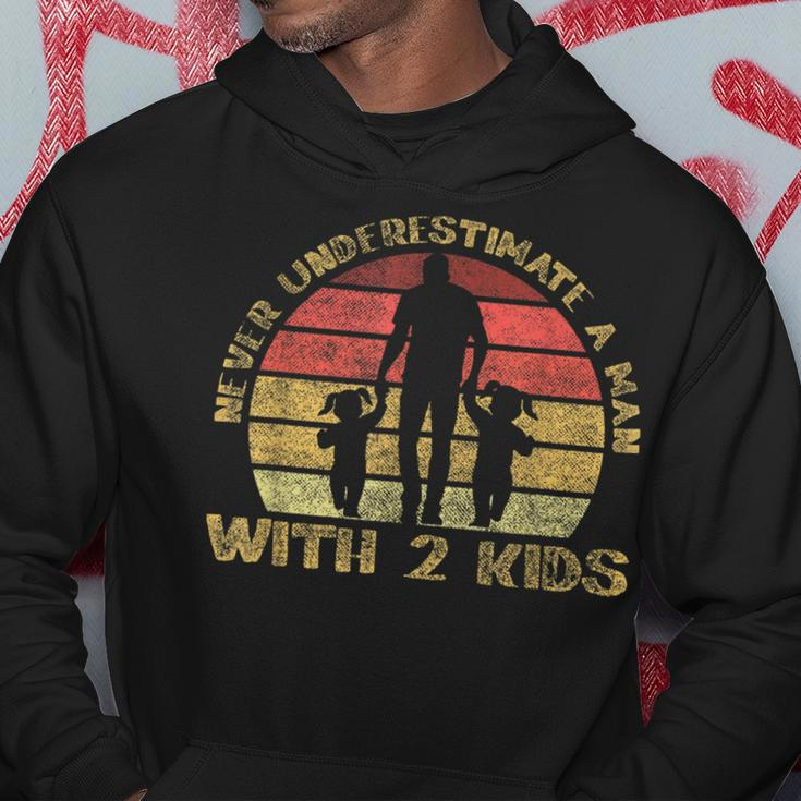 Man With Two Kids Papa Father Daughter Son Dad Daddy Stepdad Hoodie Unique Gifts