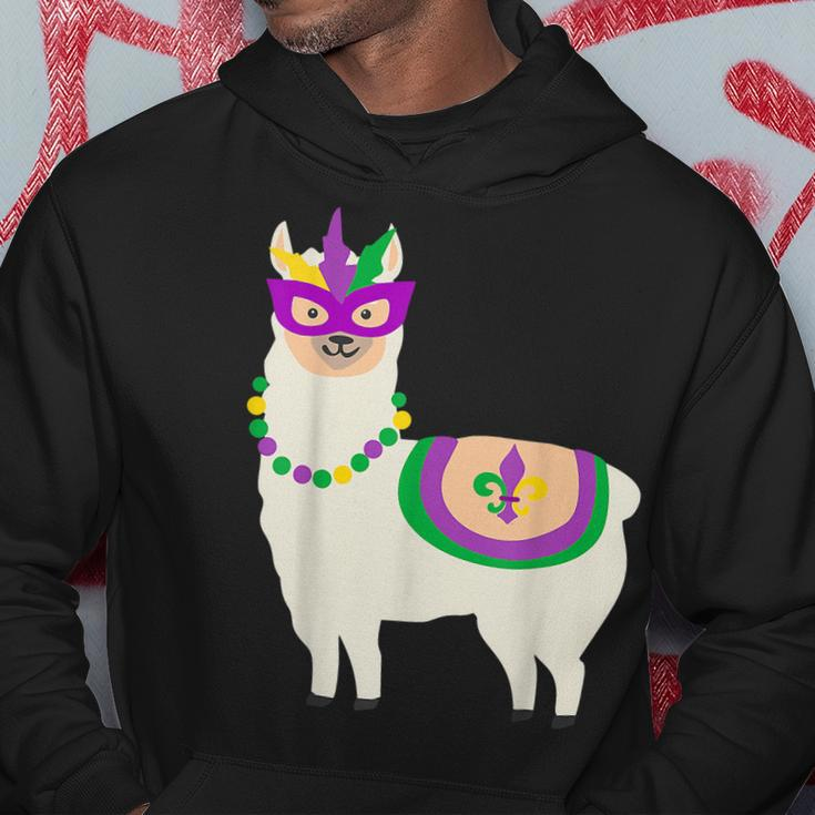 Mardi Gras Llama Funny Carnival Fat-Tuesday Party Hoodie Funny Gifts