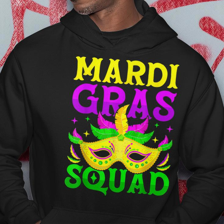 Mardi Gras Squad Carnival Party Funny Mask Beads Women Men Hoodie Funny Gifts