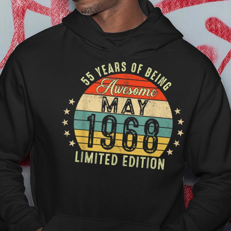 May 1968 Limited Edition 55 Years Of Being Awesome Hoodie Unique Gifts